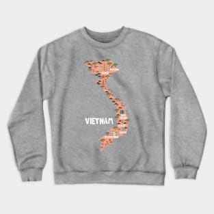 Vietnam Illustrated Map Crewneck Sweatshirt